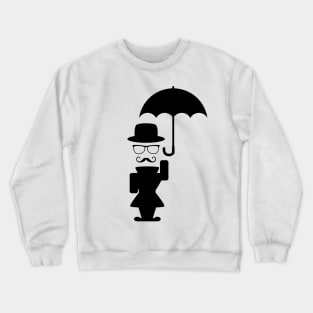 Fun drawing of a gentleman holding an umbrella Crewneck Sweatshirt